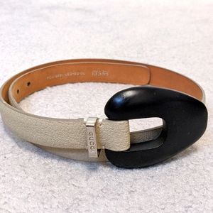 Authentic Gucci women's wooden leather belt